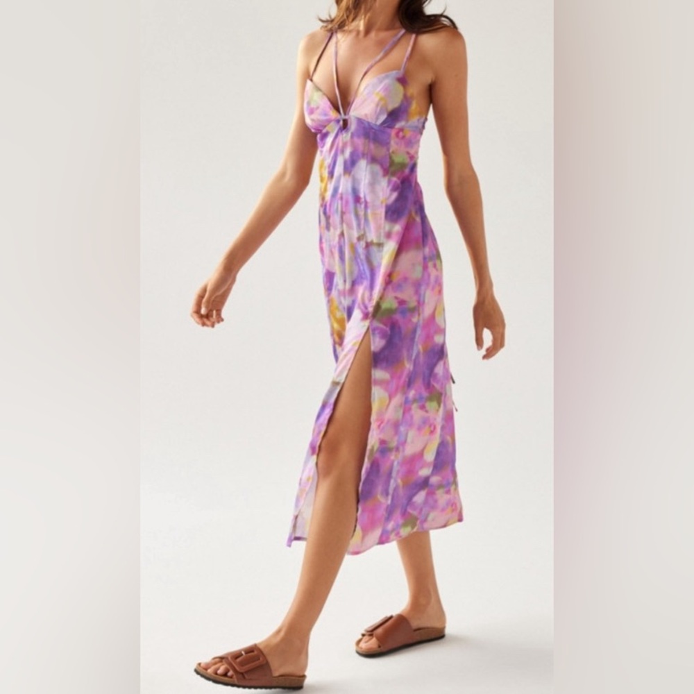 NWT Urban Outfitters Purple First Light Midi Slip Dress
